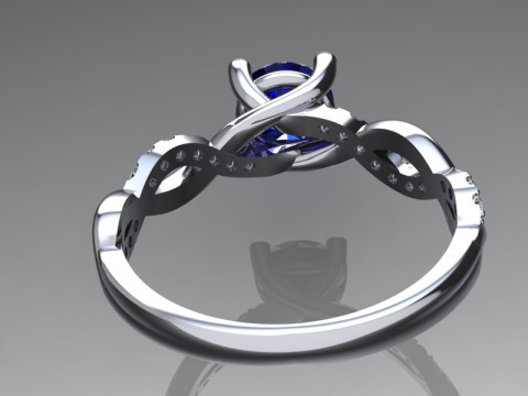 Engagement SOL ring 1ct - file for 3D printer 3D प्रिंट मॉडल