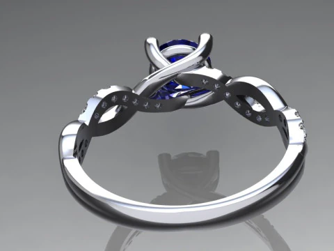 Engagement SOL ring 1ct - file for 3D printer 3D Print Model