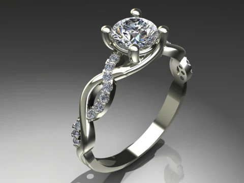 Engagement SOL ring 1ct - file for 3D printer 3D Print Model