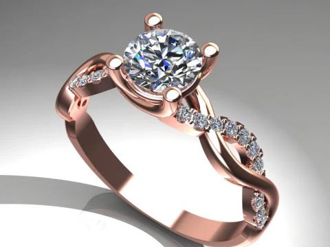 Engagement SOL ring 1ct - file for 3D printer 3D Print Model