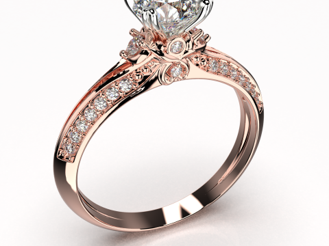 Engagement SOL ring 06ct 3D file for printing Modelo de Impressão 3D