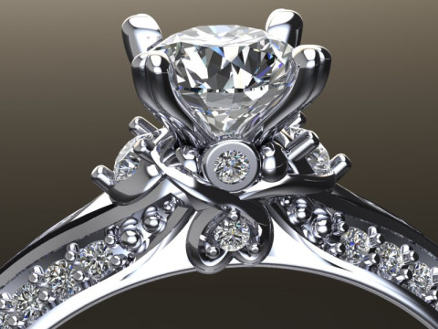Engagement SOL ring 06ct 3D file for printing Modelo de Impressão 3D