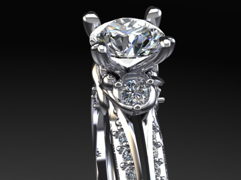 Engagement SOL ring 06ct 3D file for printing Modelo de Impressão 3D