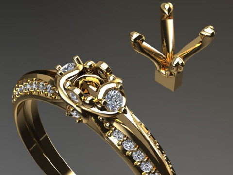 Engagement SOL ring 06ct 3D file for printing Modelo de Impressão 3D