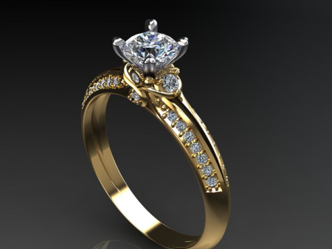 Engagement SOL ring 06ct 3D file for printing Modelo de Impressão 3D