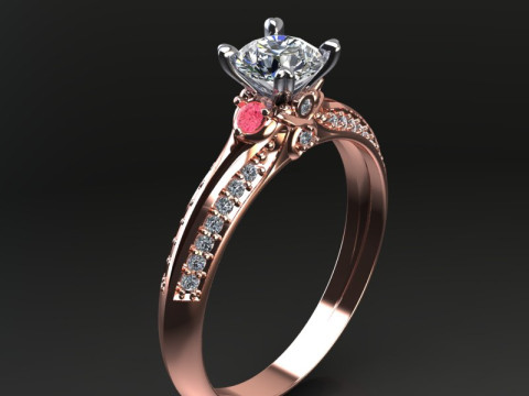 Engagement SOL ring 06ct 3D file for printing Modelo de Impressão 3D