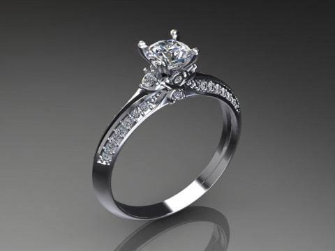 Engagement SOL ring 06ct 3D file for printing Modelo de Impressão 3D