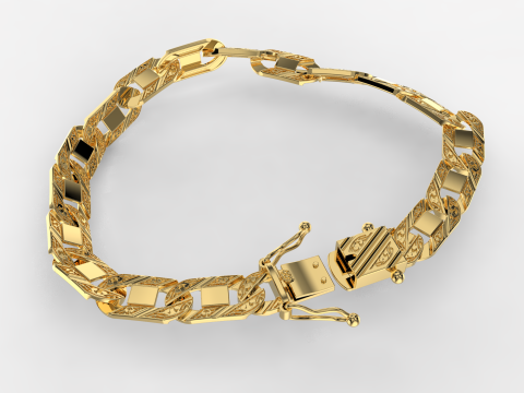 Jewelry CLASP box and tracery link bracelet STL ready for Print 3D Print Model
