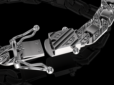 Jewelry CLASP box and tracery link bracelet STL ready for Print 3D 프린트 모델
