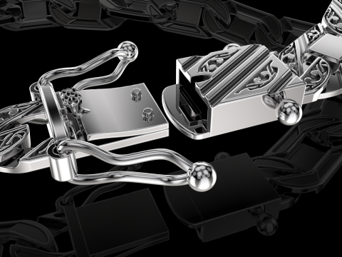Jewelry CLASP box and tracery link bracelet STL ready for Print 3D 프린트 모델