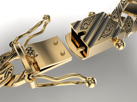 Jewelry CLASP box and tracery link bracelet STL ready for Print 3D 프린트 모델