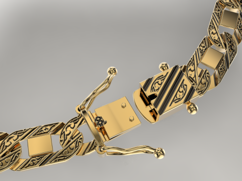 Jewelry CLASP box and tracery link bracelet STL ready for Print 3D 프린트 모델