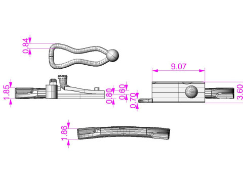 Jewelry CLASP box and tracery link bracelet STL ready for Print 3D 프린트 모델
