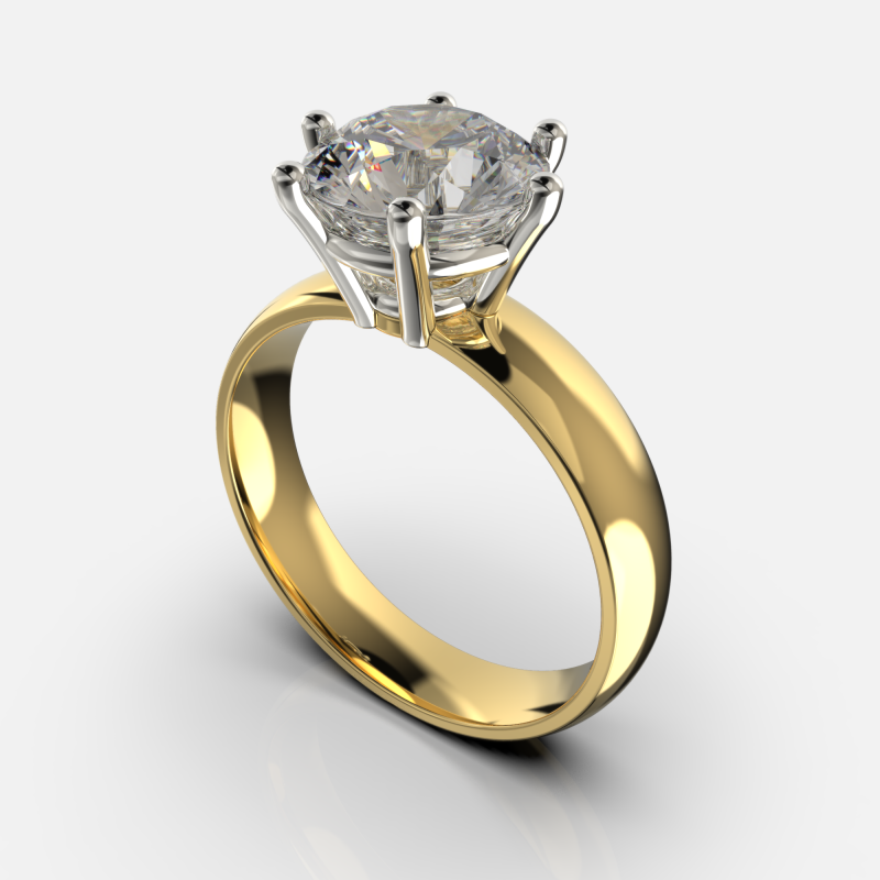 Engagement SOL ring 2ct 3D file for printing 3D 打印模型 .c4d .max .obj .3ds .fbx .stl .blend 
