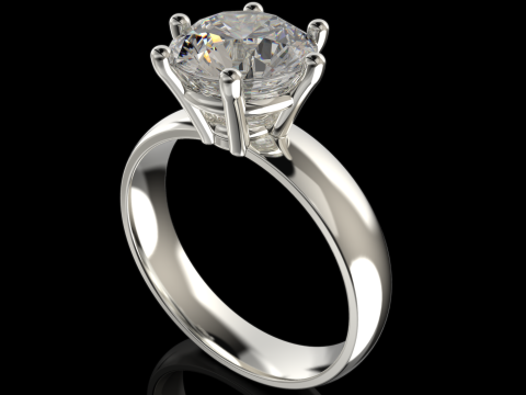 Engagement SOL ring 2ct 3D file for printing 3D 打印模型
