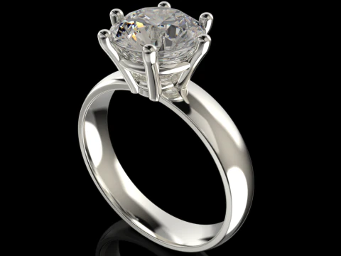 Engagement SOL ring 2ct 3D file for printing 3D Print Model