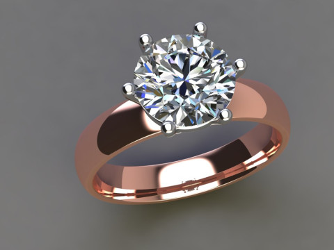Engagement SOL ring 2ct 3D file for printing 3D 打印模型