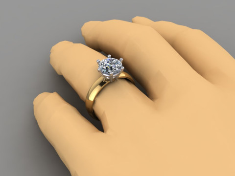 Engagement SOL ring 2ct 3D file for printing 3D 打印模型