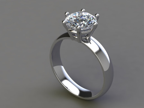Engagement SOL ring 2ct 3D file for printing 3D 打印模型