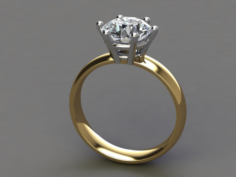 Engagement SOL ring 2ct 3D file for printing 3D 打印模型