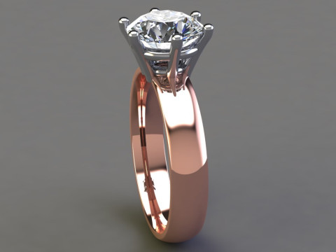 Engagement SOL ring 2ct 3D file for printing 3D 打印模型