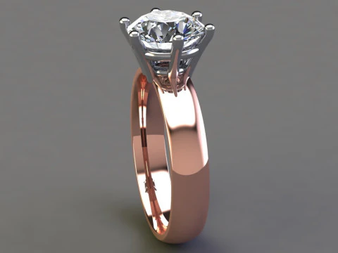 Engagement SOL ring 2ct 3D file for printing 3D Print Model