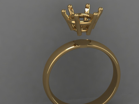 Engagement SOL ring 2ct 3D file for printing 3D 打印模型