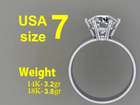 Engagement SOL ring 2ct 3D file for printing 3D Print Model