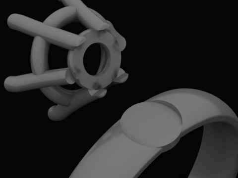 Engagement SOL ring 2ct 3D file for printing 3D 打印模型