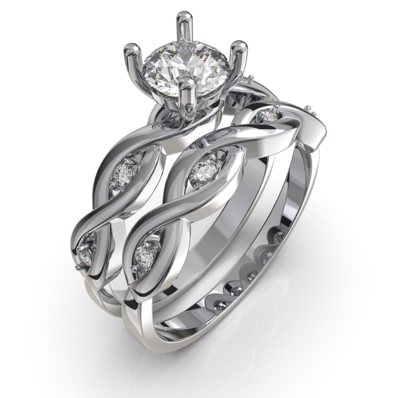 Jewelry printable engagement and wedding ring 3D प्रिंट मॉडल .c4d .max .obj .3ds .fbx .stl .blend 