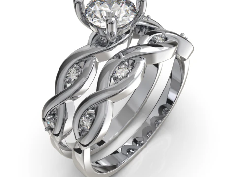 Joias para impress&atilde;o de noivado e alian&ccedil;a de casamento Modelo de Impressão 3D