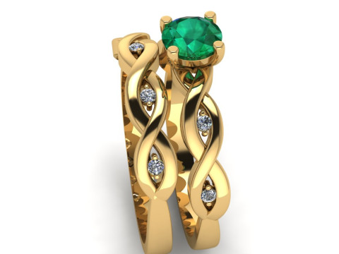 Jewelry printable engagement and wedding ring 3D प्रिंट मॉडल