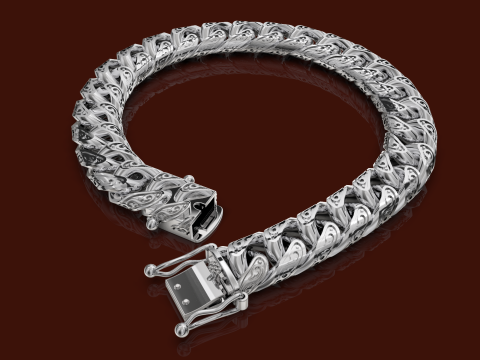 Jewelry CLASP box and tracery link chain or bracelet printable STL Modèles 3D en vedette