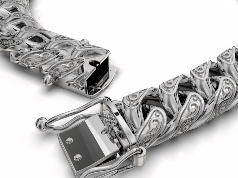 Jewelry CLASP box and tracery link chain or bracelet printable STL Modèles 3D en vedette