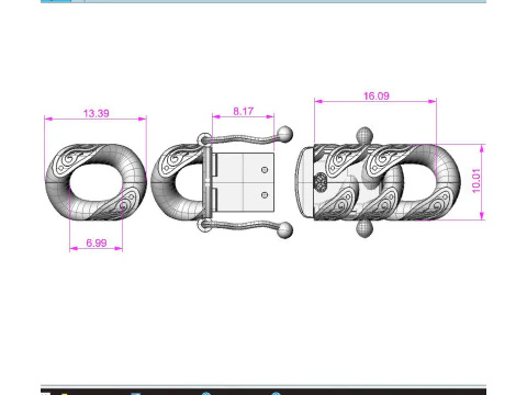 Шкатулка зі застібкою для ювелірних виробів і ланцюжок або браслет з ажурною ланкою для друку STL 3D Принт Модель