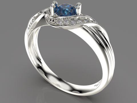 Jewelry Printable engagement ring stone 4mm 024ct STL 3D Print Model