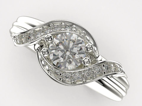 Pedra de anel de noivado para impress&atilde;o de joias 4mm 024ct STL Modelo de Impressão 3D