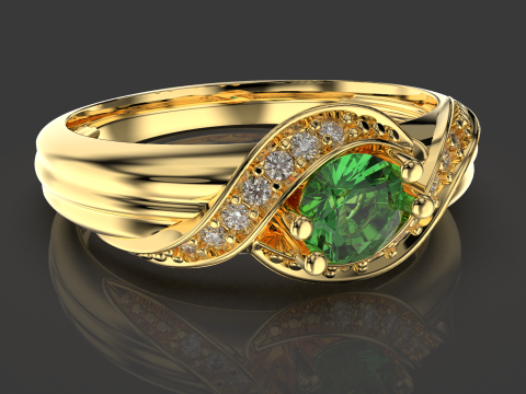 Jewelry Printable engagement ring stone 4mm 024ct STL 3D Print Model