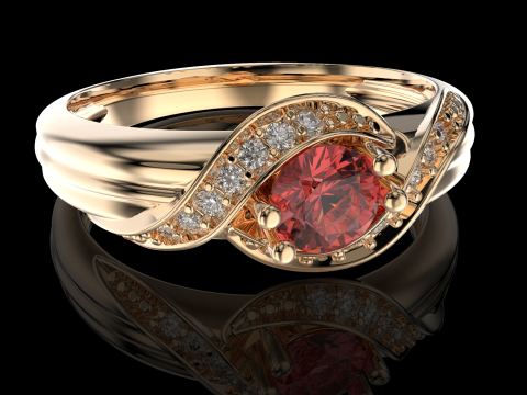 Jewelry Printable engagement ring stone 4mm 024ct STL 3D Print Model