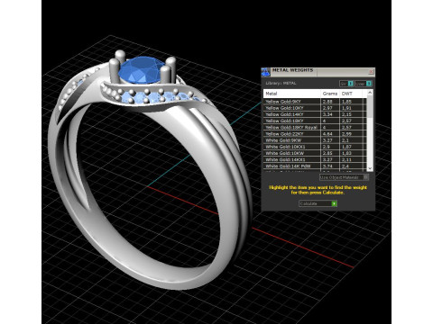 Jewelry Printable engagement ring stone 4mm 024ct STL 3D Print Model