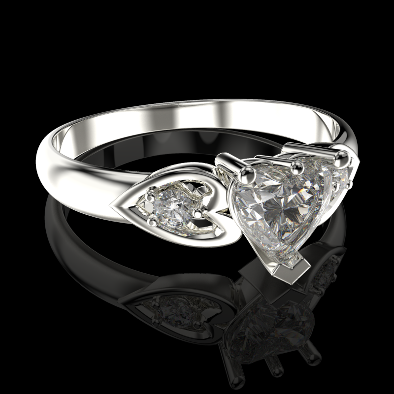 Jewelry engagement ring with heart 55mm ready to print 3D 打印模型 .c4d .max .obj .3ds .fbx .stl .blend