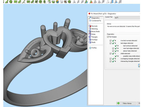 Jewelry engagement ring with heart 55mm ready to print 3D Print Model