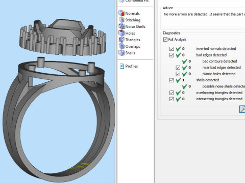 Printable STL jewelry engagement ring gem stone oval 126x10mm 3D-printmodel