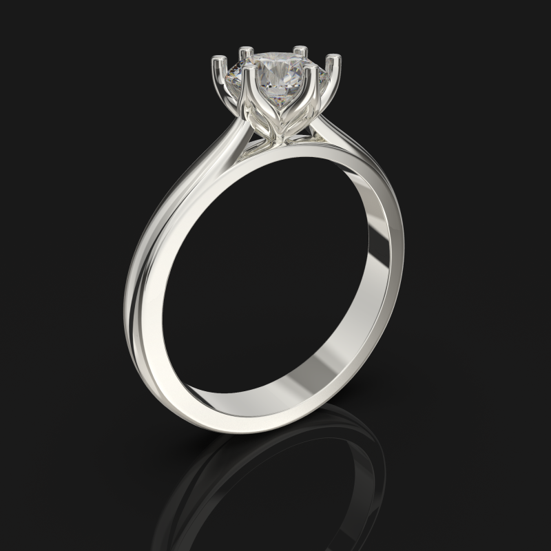 Jewelry engagement SOL ring stone 6mm Printable STL Modello di stampa 3D .c4d .max .obj .3ds .fbx .stl .blend 