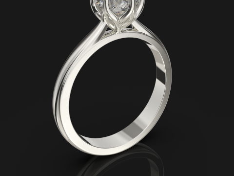 Jewelry engagement SOL ring stone 6mm Printable STL 3Dプリントモデル