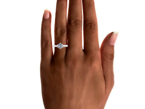 Jewelry engagement SOL ring stone 6mm Printable STL Modello di stampa 3D