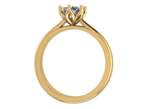 Jewelry engagement SOL ring stone 6mm Printable STL Modello di stampa 3D