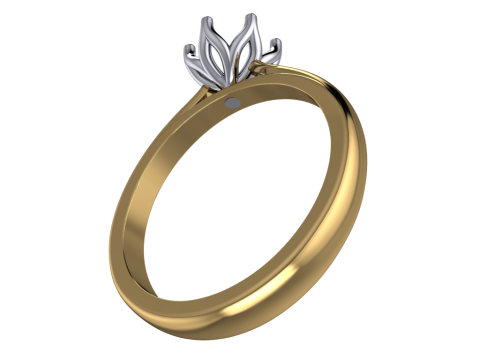 Jewelry engagement SOL ring stone 6mm Printable STL Modello di stampa 3D