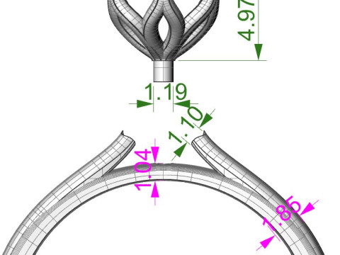 Jewelry engagement SOL ring stone 6mm Printable STL Modello di stampa 3D