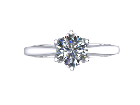 Jewelry engagement SOL ring stone 6mm Printable STL Modello di stampa 3D